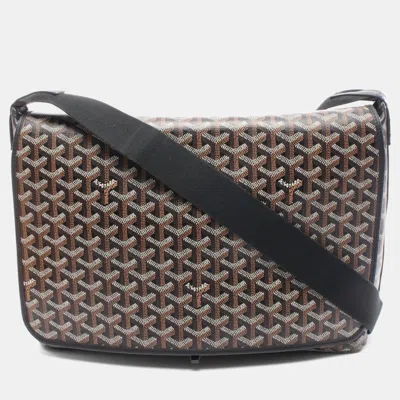 Pre-owned Goyard Capesian Black Multicolor Coated Canvas Leather Mm Shoulder Bag