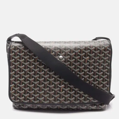 Pre-owned Goyard Capetian Mm Shoulder Bag In Coated Canvas And Leather Black Multicolor