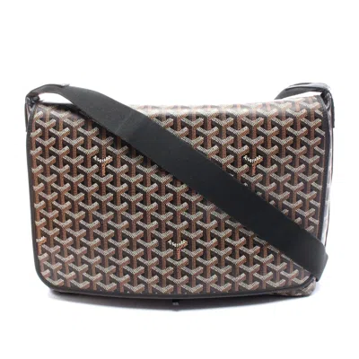 Pre-owned Goyard Capucines Mm Shoulder Bag Pvc Leather In Black