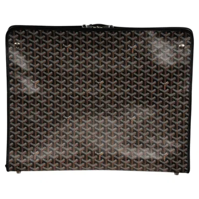 Pre-owned Goyard Caravelle 50 Suitcase Black Foldable Carry On Travel Top Handle Duffle