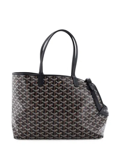 Pre-owned Goyard Chien Gris Pet Carrier Coated Canvas Tote Bag In Black