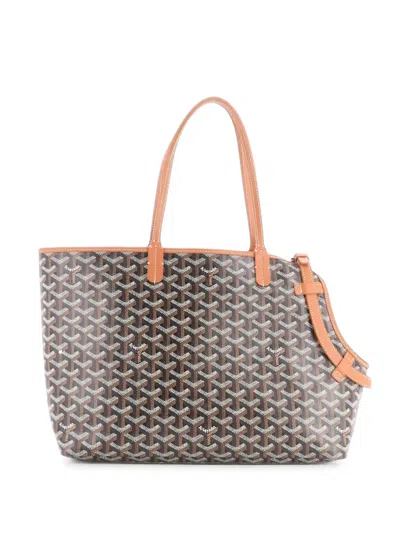 Pre-owned Goyard Chien Gris Pet Carrier Coated Canvas Tote Bag In Black