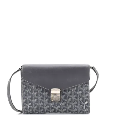 Goyard Chypre Wallet On Strap Coated Canvas With Leather In Orange