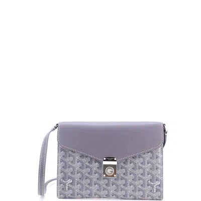Goyard Chypre Wallet On Strap Coated Canvas With Leather In Purple