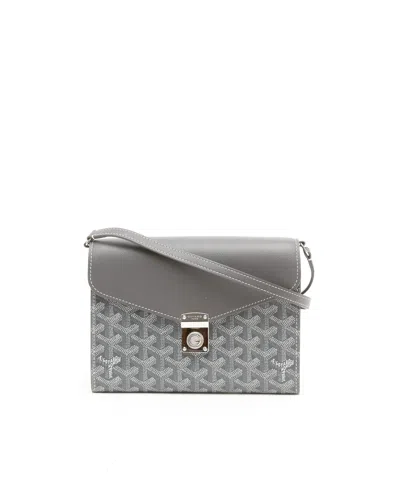 Pre-owned Goyard Chypre Wallet Pouch In Gray