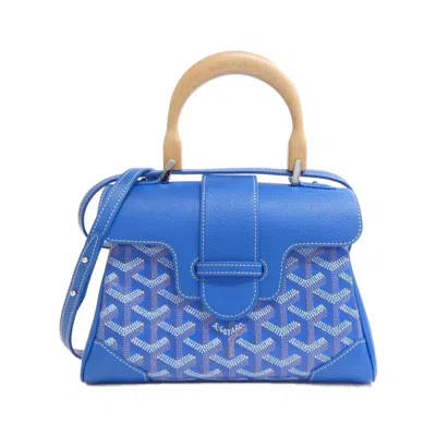 Pre-owned Goyard Coated Canvas Leather Handbag () In Blue