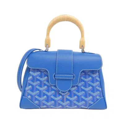 Pre-owned Goyard Coated Canvas Leather Handbag () In Blue