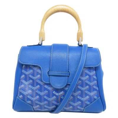 Pre-owned Goyard Coated Canvas Leather Handbag () In Blue