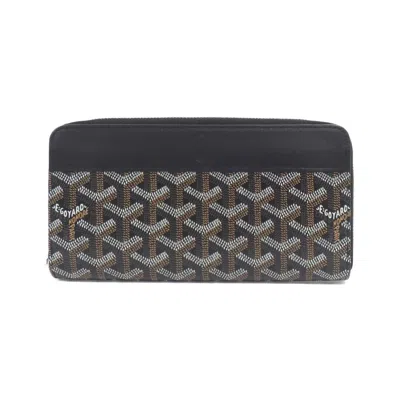 Pre-owned Goyard Coated Canvas Long Wallet (bi-fold) () In Black