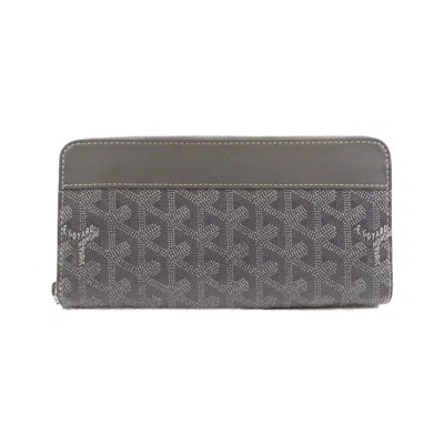 Pre-owned Goyard Coated Canvas Long Wallet (bi-fold) () In Gray