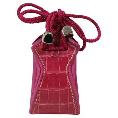 Pre-owned Goyard Coin Pouch Pink Limited Edition Crocodile Leather Wallet Key Money Holder