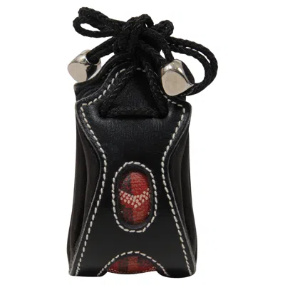 Pre-owned Goyard Coin Wallet Pouch Red Black Limited Edition Leather Strap Money Holder