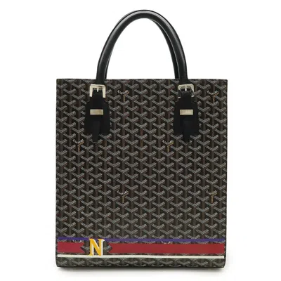 Pre-owned Goyard Comores Gm Coated Canvas Tote Bag In Black