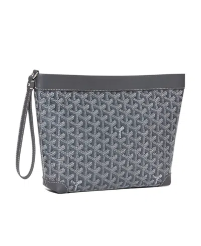 Goyard Conti Graphic Design Clutch In Gray