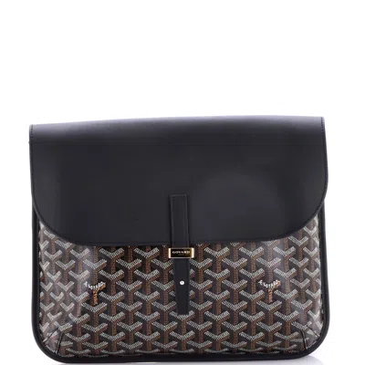 Pre-owned Goyard Coursier Messenger Bag Coated Canvas And Leather