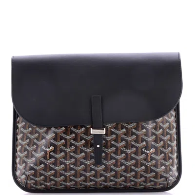 Pre-owned Goyard Coursier Messenger Bag Coated Canvas And Leather