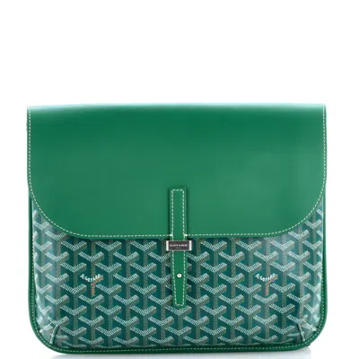 Goyard Coursier Messenger Bag Coated Canvas And Leather In Green