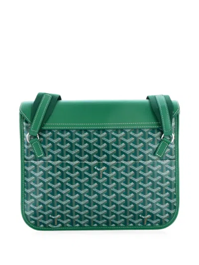 Pre-owned Goyard Coursier Messenger Bag Coated Canvas And Leather Crossbody Bag In Green