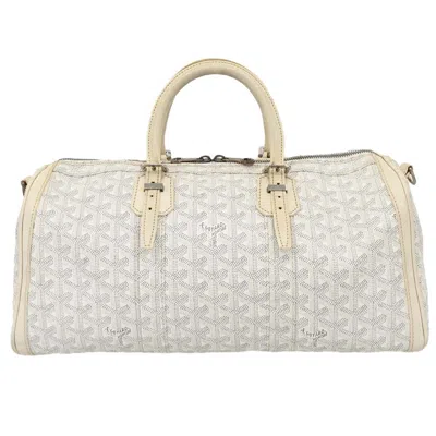 Pre-owned Goyard Croisiere Coated Canvas White Canvas Travel Bag Bag ()