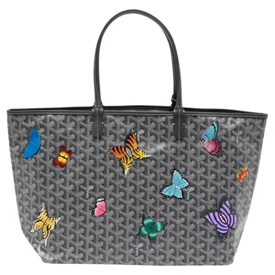Pre-owned Goyard Customised "butterfly" Ii  Monogram St Louis Pm Bag In Gray