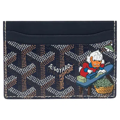 Pre-owned Goyard Customised Navy Saint-sulpice Cardholder In Blue