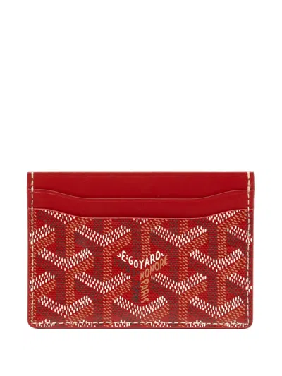 Pre-owned Goyard Customised St Sulpice Cardholder In Red
