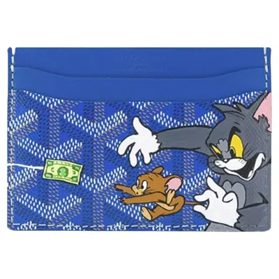 Pre-owned Goyard Customised Tom & Jerry Saint-sulpice Cardholder In Blue