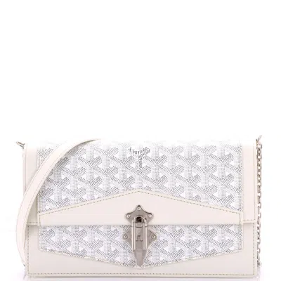 Pre-owned Goyard Duchesse Marie-caroline Bag Coated Canvas Small In White