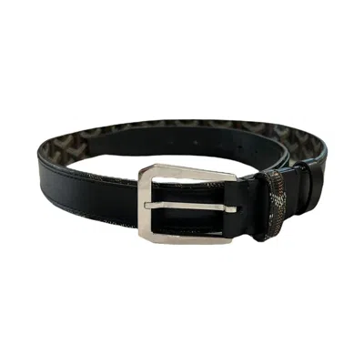 Pre-owned Goyard Fregate Leather Belt In Black