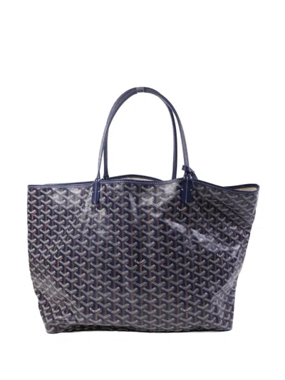 Pre-owned Goyard Gm Saint Louis Double-handle Shoulder Bag In Blue
