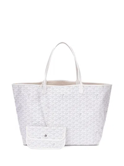 Pre-owned Goyard Gm Saint Louis Shoulder Bag In White