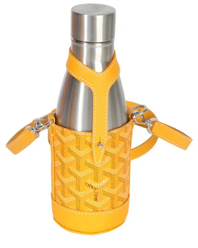 Pre-owned Goyard Ine Canvas Yonne Mm Case & Flask (authentic Pre-loved) In Silver