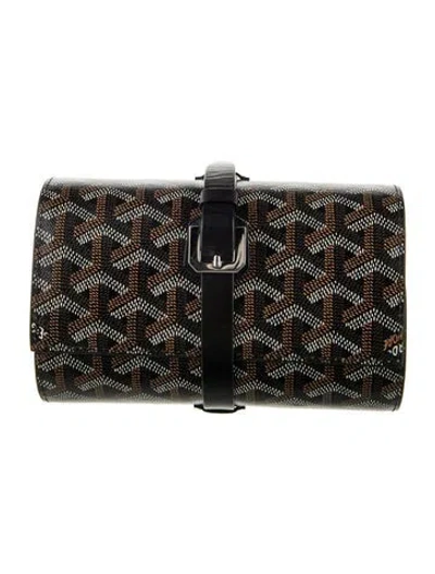 Pre-owned Goyard Ine Double Travel Watch Case In Black