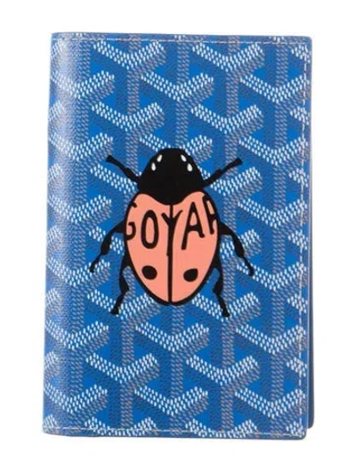 Pre-owned Goyard Graphic Print Wallet W/ Tags In Blue