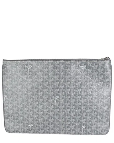 Pre-owned Goyard Gray Ine Canvas Senat Gm (authentic Pre-loved)