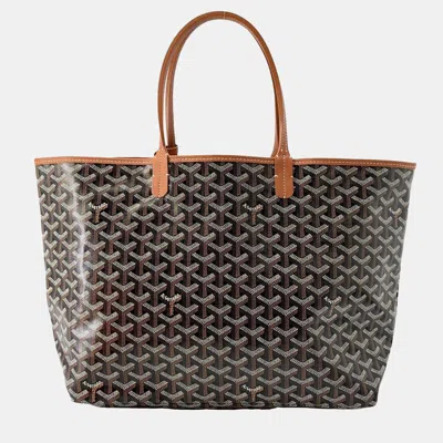 Pre-owned Goyard Gray Pvc Coated Canvas Leather Saint Louis Pm