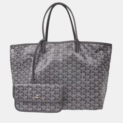 Pre-owned Goyard Gray Pvc Leather Saint Louis Pm Tote Bag