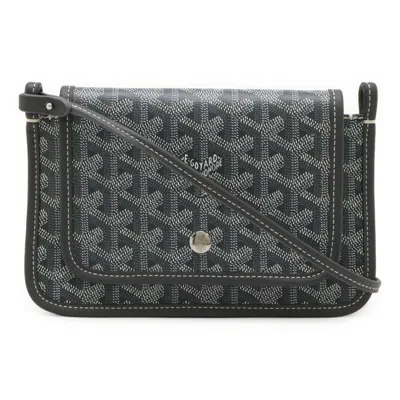 Pre-owned Goyard Gray White Coated Canvas Clutch Bag Handbag Pochette Shoulder Bag () In Multi