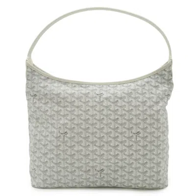 Pre-owned Goyard Gray White Coated Canvas Leather Pouch Shoulder Bag () In Multi