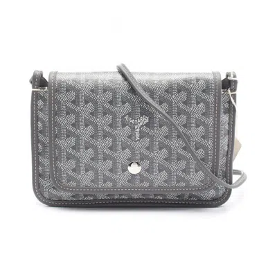 Pre-owned Goyard Gray White Coated Canvas Leather Shoulder Bag ()
