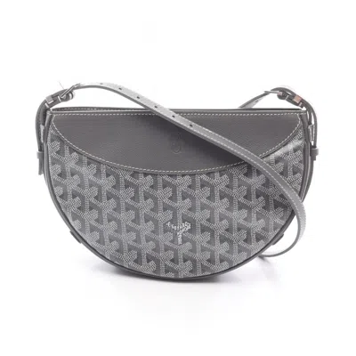 Pre-owned Goyard Gray White Coated Canvas Leather Shoulder Bag () In Multi