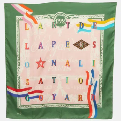 Goyard Green L'art De La Personnalisation Cotton & Silk Scarf