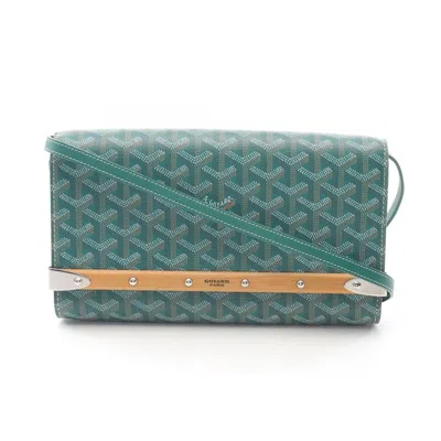 Pre-owned Goyard Green Multi-color Coated Canvas Pvc Leather Clutch Bag Shoulder Bag ()