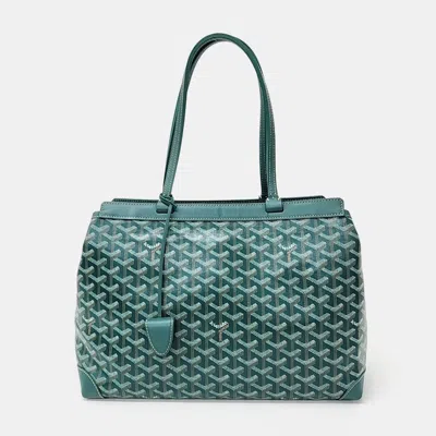 Pre-owned Goyard Green Pvc Bellechasse Pm Bag
