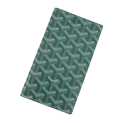 Pre-owned Goyard Green Pvc Leather Long Wallet (bi-fold) ()