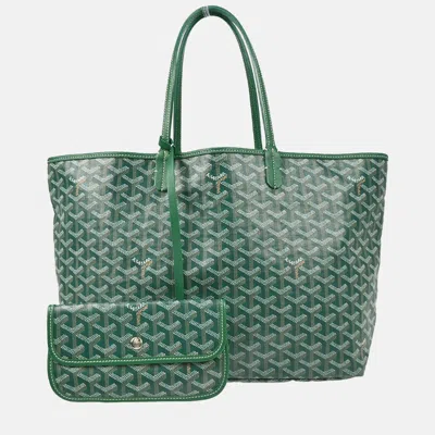 Pre-owned Goyard Green Saint Louis Pm Tote In Multi