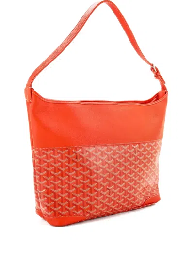 Pre-owned Goyard Grenadine Coated Canvas With Leather Hobo Bag In Orange