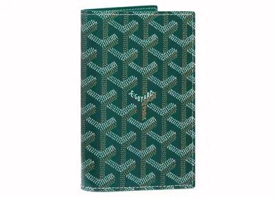 Pre-owned Goyard Grenelle Passport Cover In Green