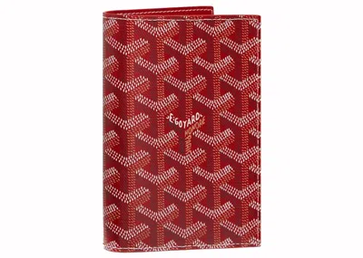 Pre-owned Goyard Grenelle Passport Cover In Red