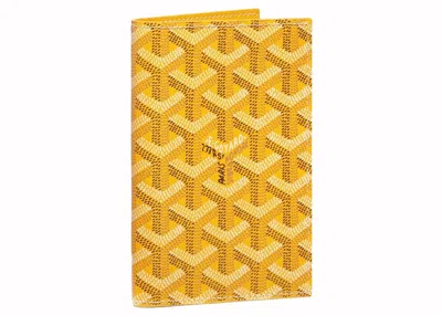 Pre-owned Goyard Grenelle Passport Cover In Yellow